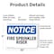 Signmission Fire Sprinkler Riser OSHA Notice Sign, Plastic, 10in W x 7in L, 2PK OS-2PACK-NS-P-710-L-12683 - alternate 3